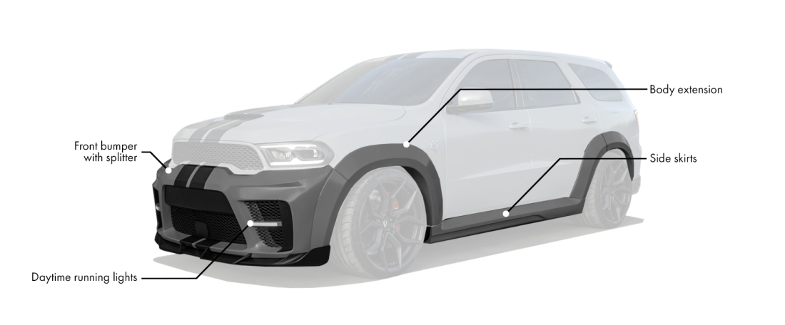 Body kit for Dodge Durango includes: