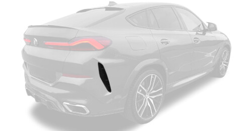 Carbon rear bumper inserts for BMW X6 G06